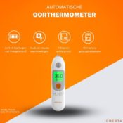 Cresta THA350 Digitale infrarood thermometer oor met hygiënische prob covers