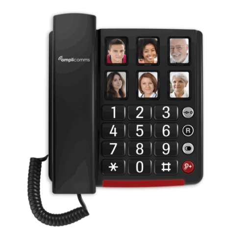 Amplicomms BigTel 40 Plus Zwart | Vaste Telefoon voor Senioren met Grote Toetsen