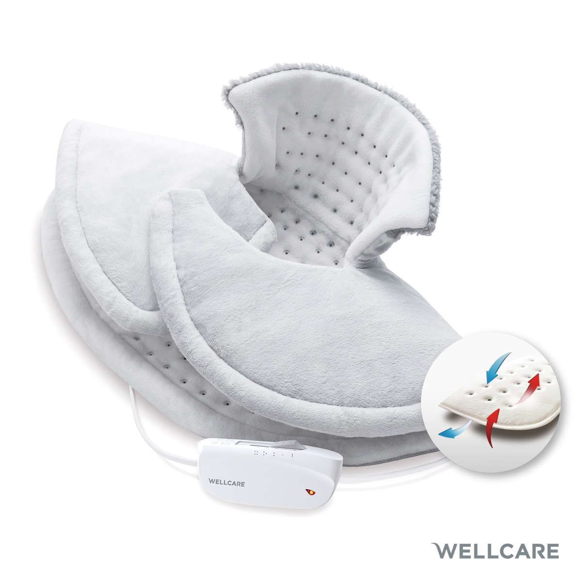 Wellcare 120228 Verwarmend Nek- en Schouderkussen met 4D DWF Technologie en Automatische Uitschakeling Wellcare 120228 Verwarmend Nek- en Schouderkussen met 4D DWF Technologie en Automatische Uitschakeling
